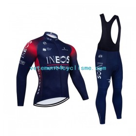 Homme Tenue Cycliste Manches Longues et Collant à Bretelles 2022 Ineos Grenadiers N001